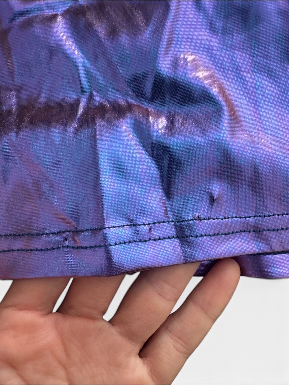 Allegra K Iridescent Metallic Purple Cutout Crop Tank, Medium - Picture 7 of 8